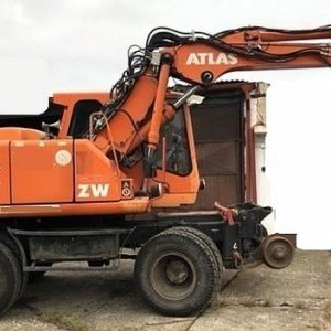 foto 2wege Atlas 1404 Bagger 19t (brief/platen) geleise eisenbahn